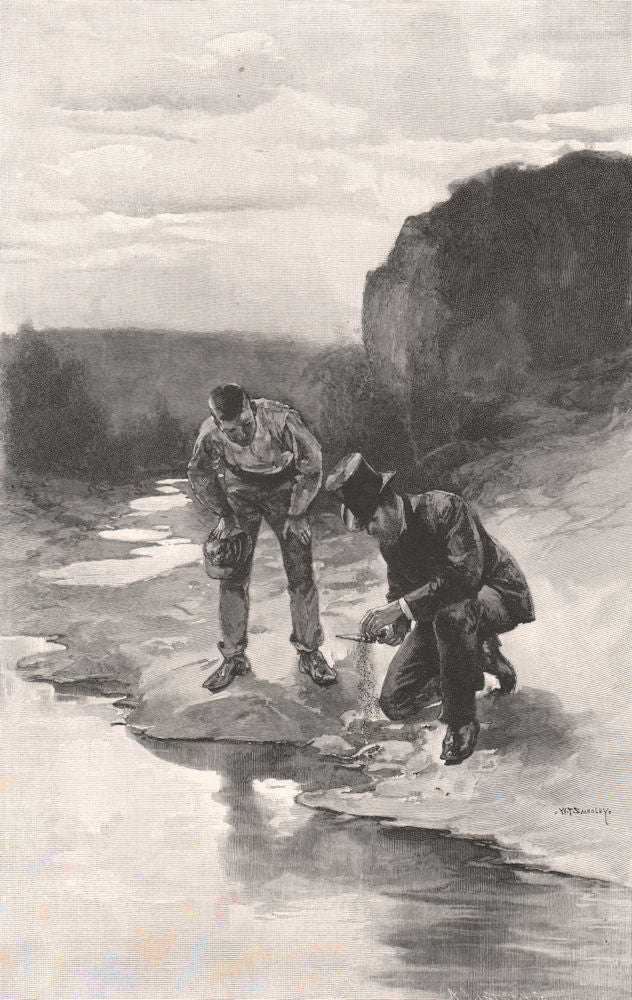 Hargraves Discovering Gold. New South Wales. Australia 1888 antique print